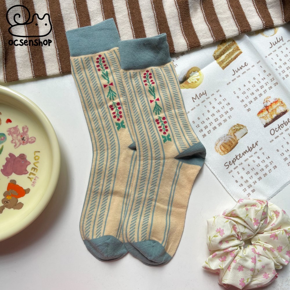 Tất cao cổ họa tiết