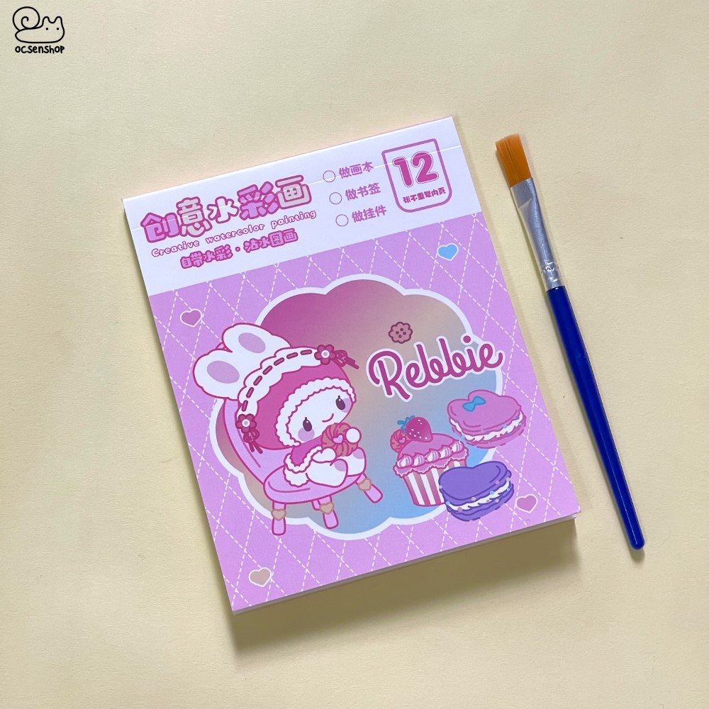 Bộ tô màu bột Sanrio cartoon (12 tờ)