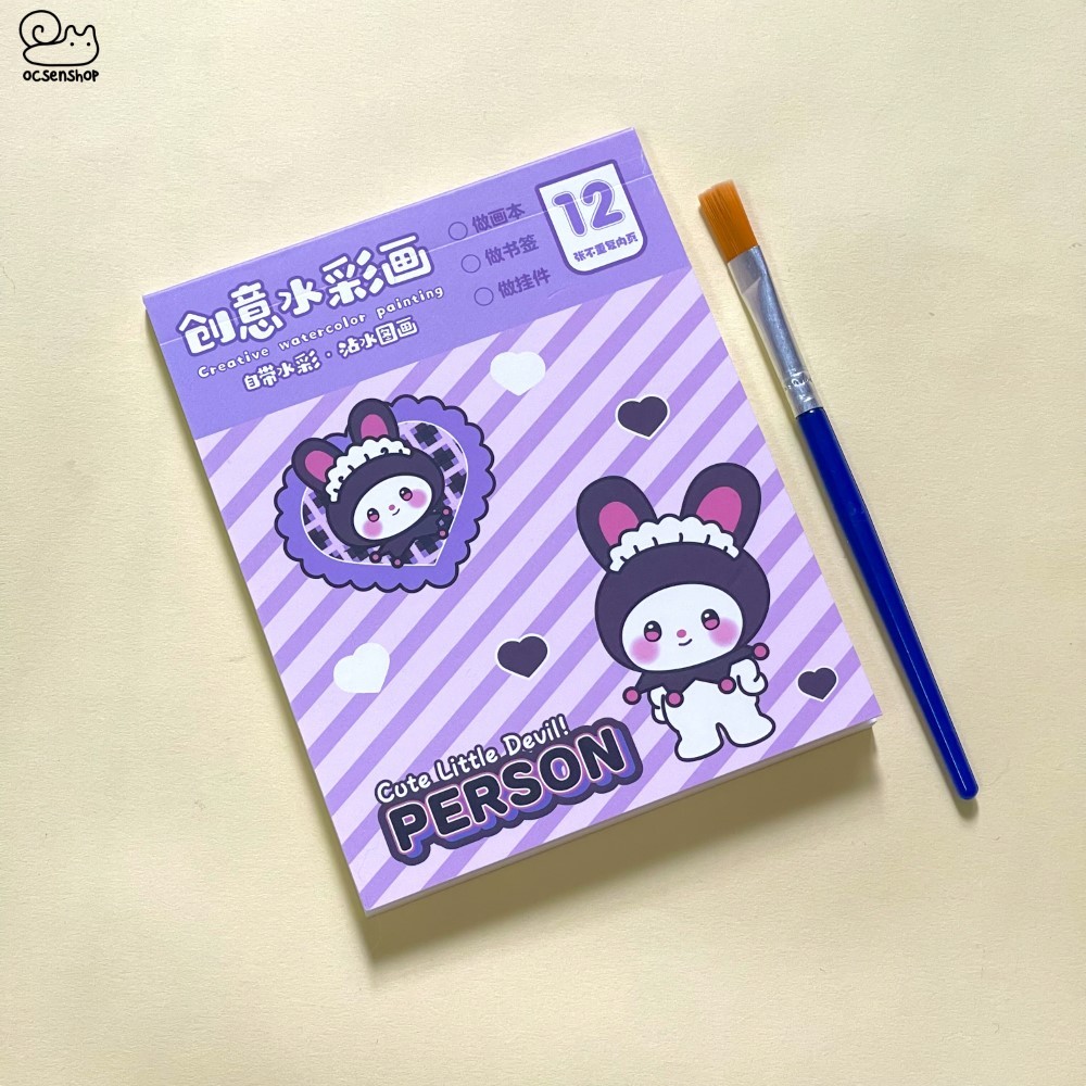 Bộ tô màu bột Sanrio cartoon (12 tờ)