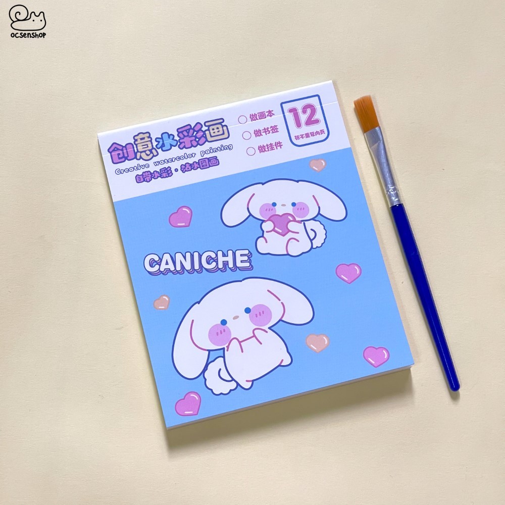 Bộ tô màu bột Sanrio cartoon (12 tờ)