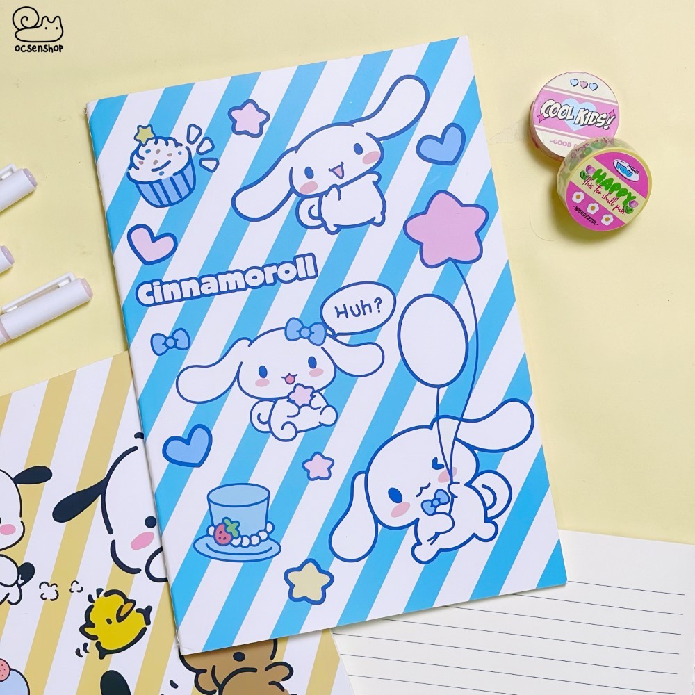 Vở B5 Sanrio nền kẻ sọc (60tr)