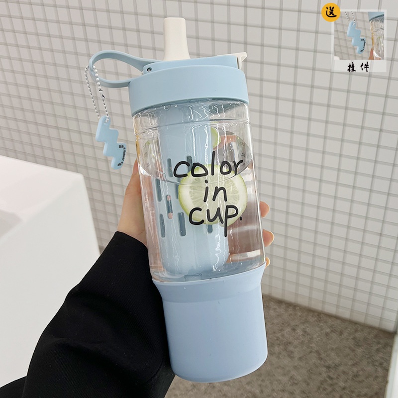 Bình nhựa Color in cup kèm móc (950ml)