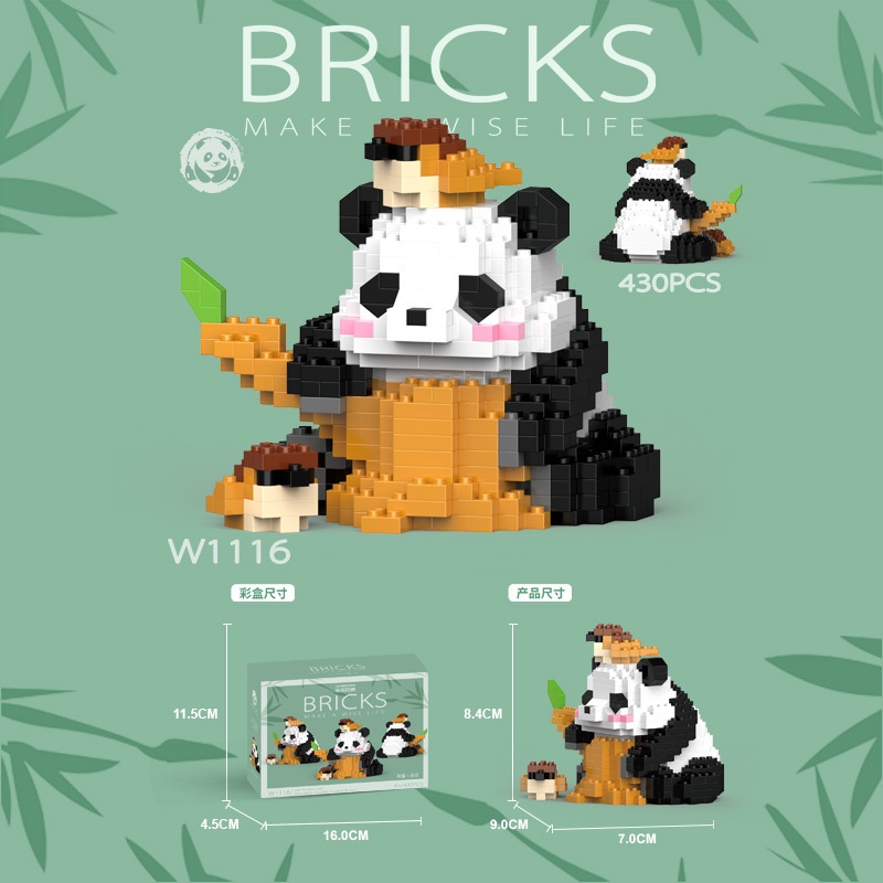 Bộ xếp hình Bricks Panda