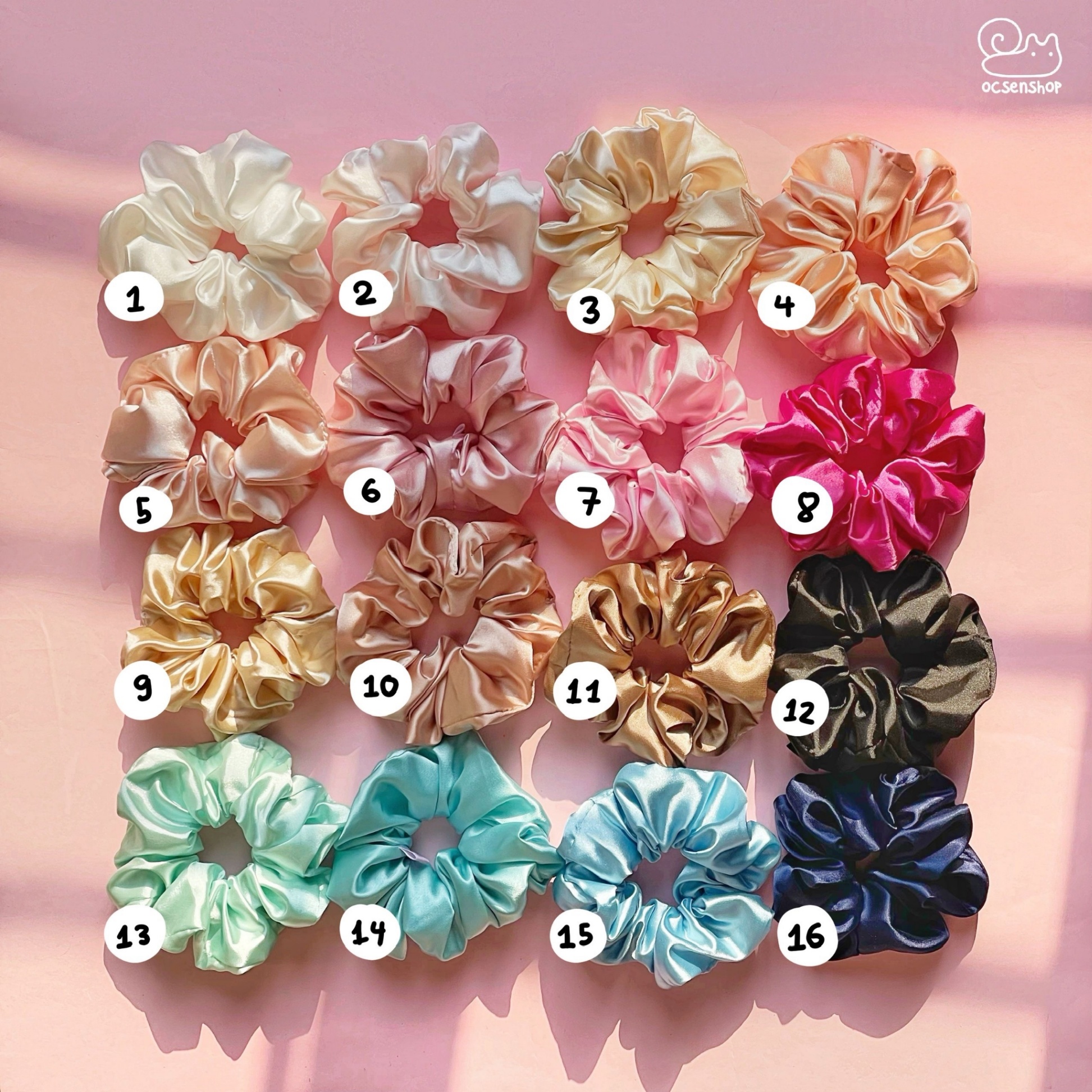 (ONLINE) Scrunchie lua ,day buoc toc lua tron mau