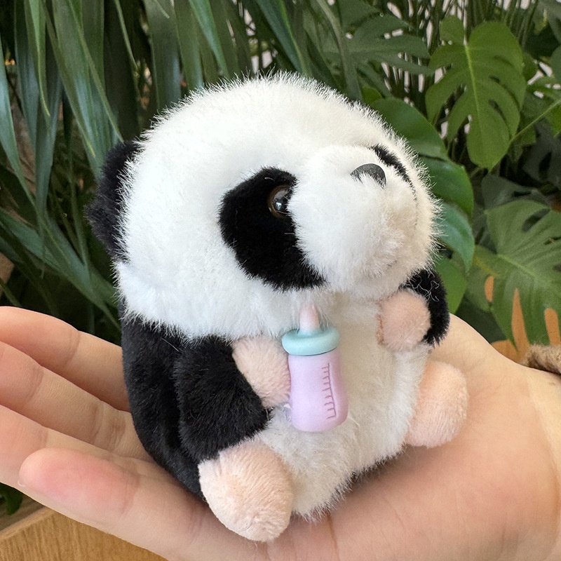 Móc khóa bông Panda cầm bình sữa (13cm)