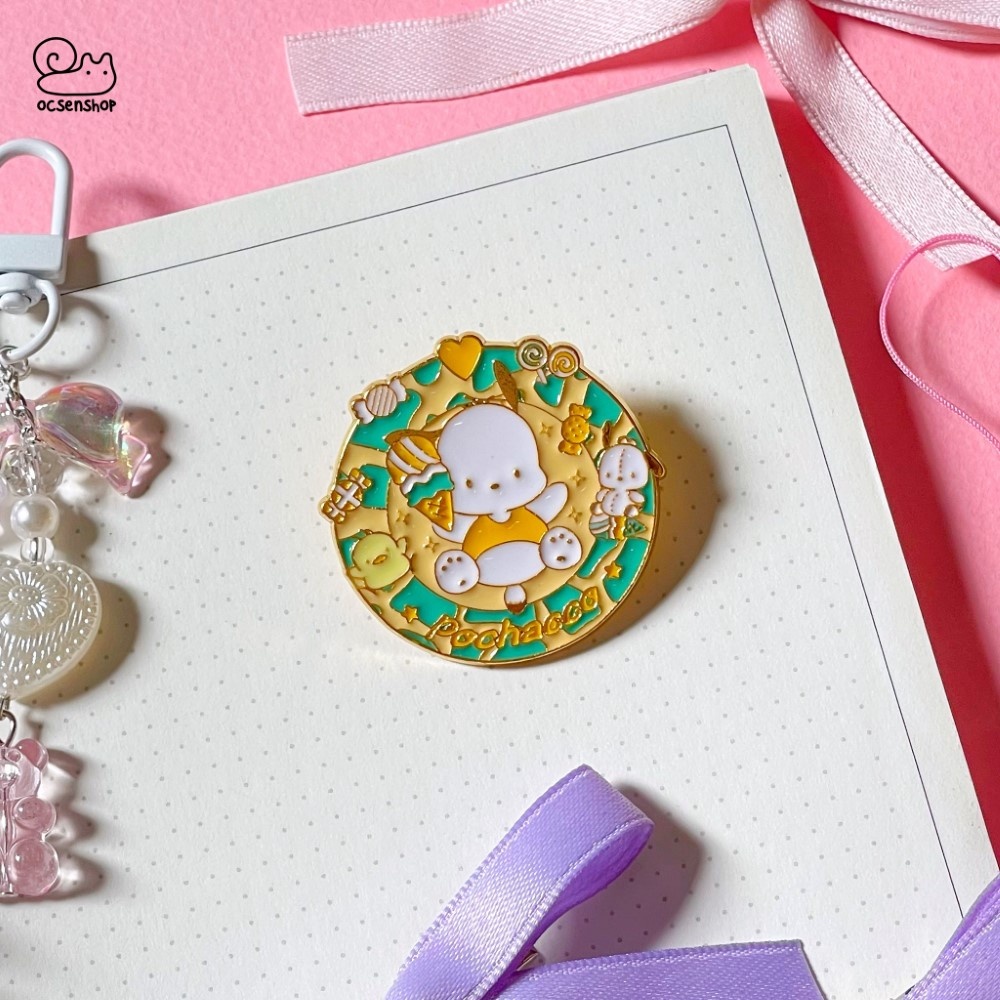 Pin cài áo Sanrio khung tròn