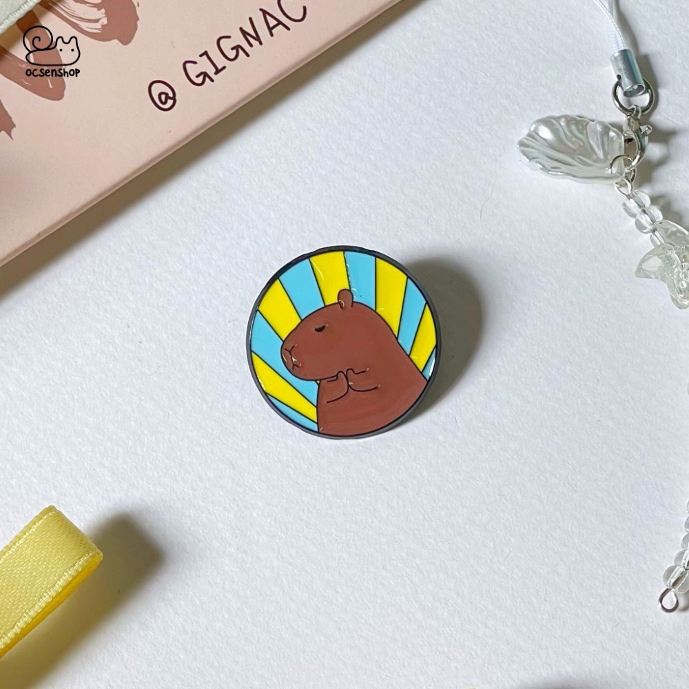 Pin cài áo Capybara