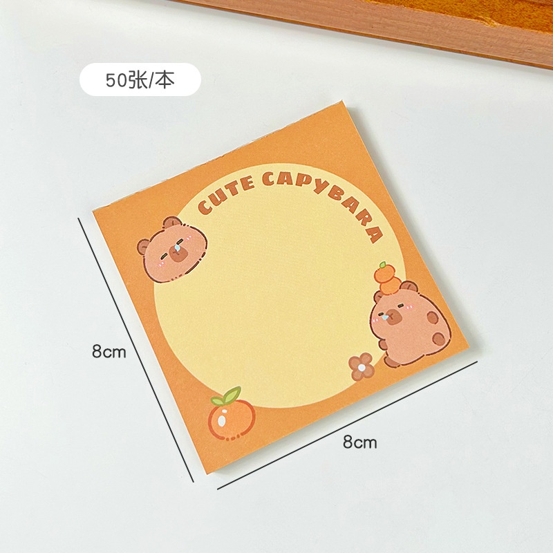 Note vuông Capybara (50 tấm)(8x8cm)