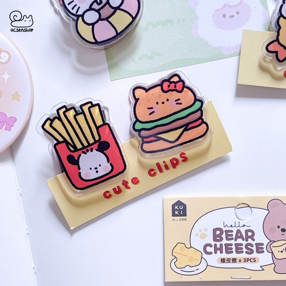 Set kẹp nhựa Sanrio đồ ăn (2c)