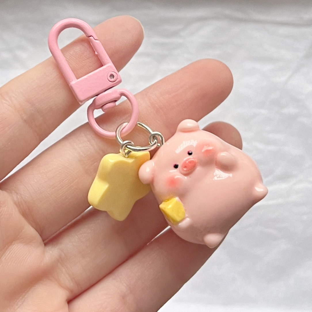 Móc đa năng Heo hồng kèm sao