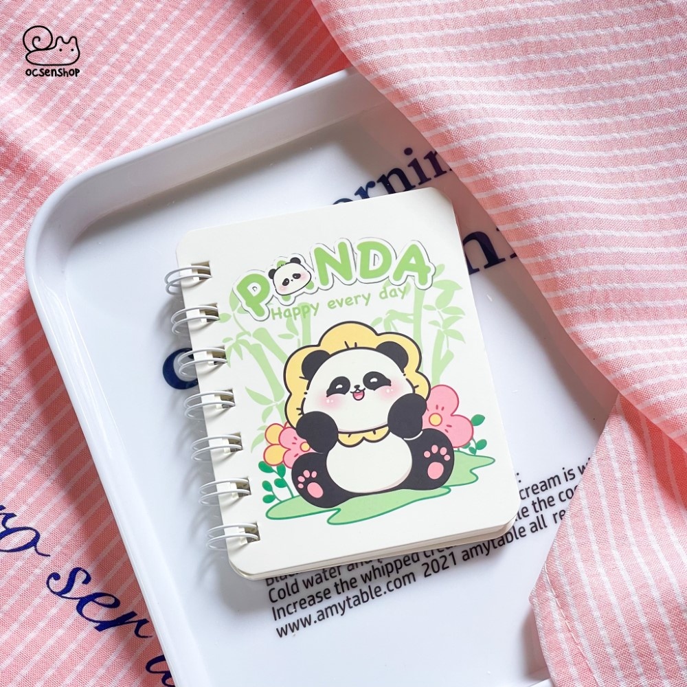 Sổ gáy xoắn A7 Panda má hồng (160tr)