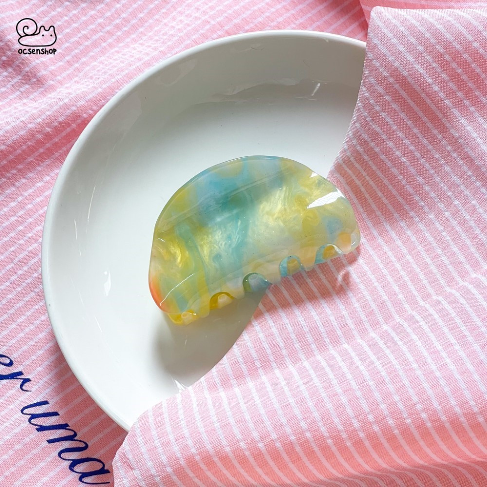 Kẹp càng cua chữ D marble nhũ (8cm)