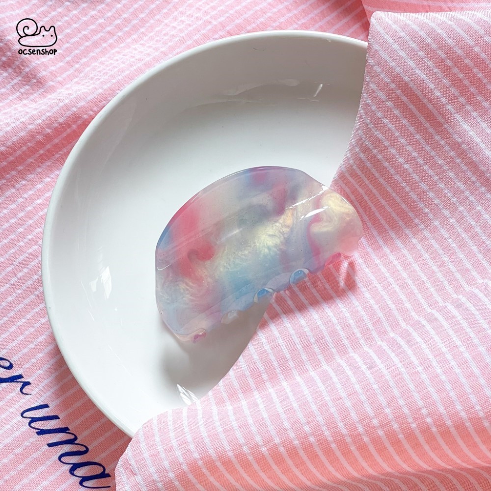 Kẹp càng cua chữ D marble nhũ (8cm)