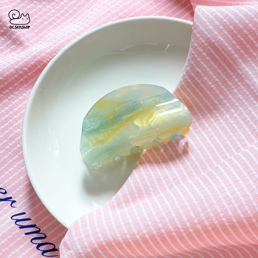 Kẹp càng cua chữ D marble nhũ (8cm)