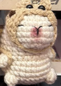 Móc khóa len Capybara cosplay