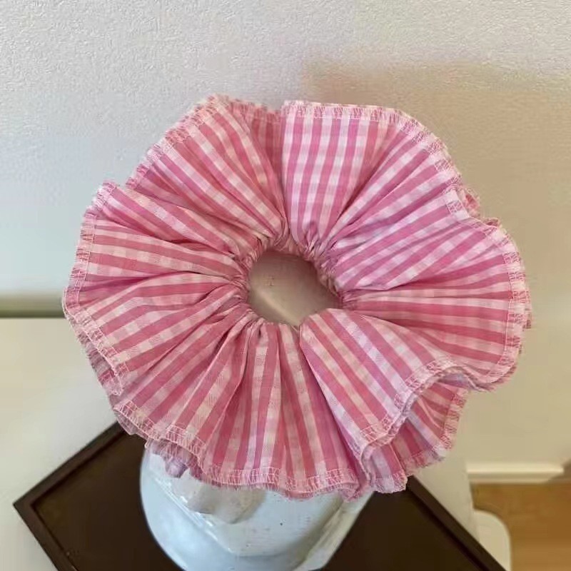 Scrunchie kẻ ô 4 lớp (18cm)