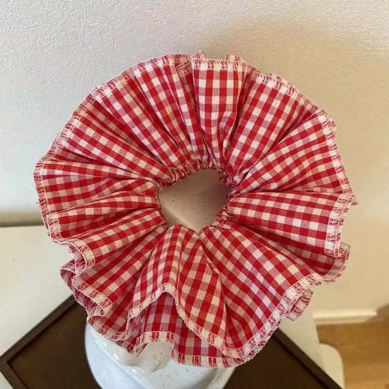 Scrunchie kẻ ô 4 lớp (18cm)