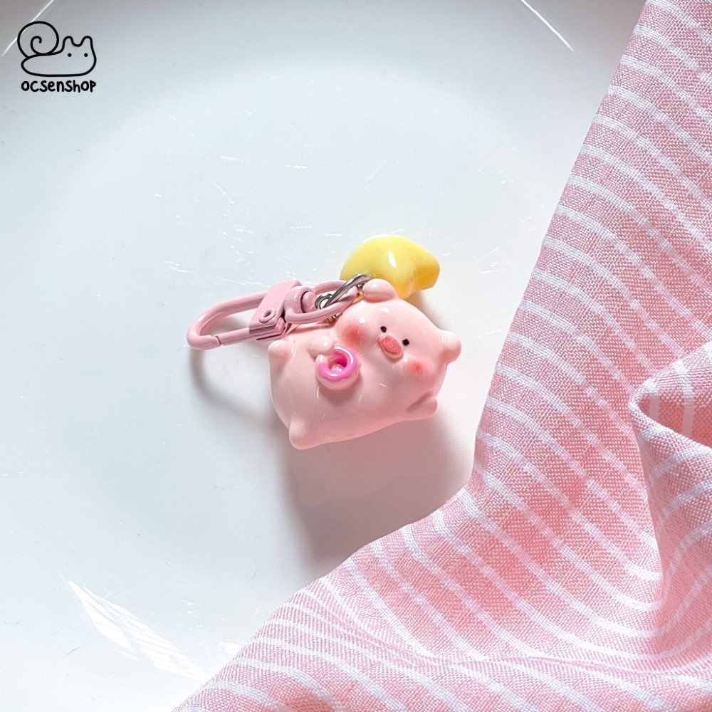 Móc đa năng Heo hồng kèm sao