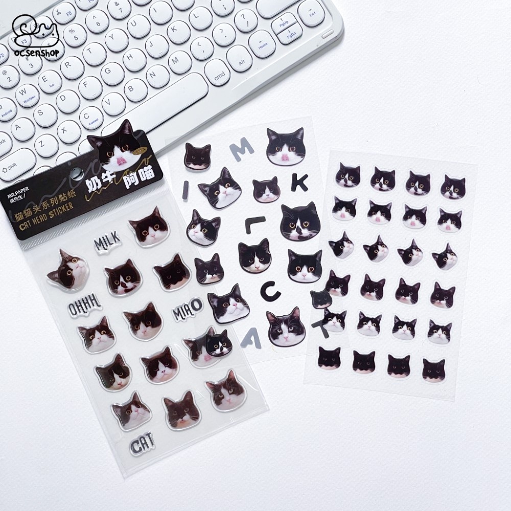 Sticker Cat head (3 tấm)