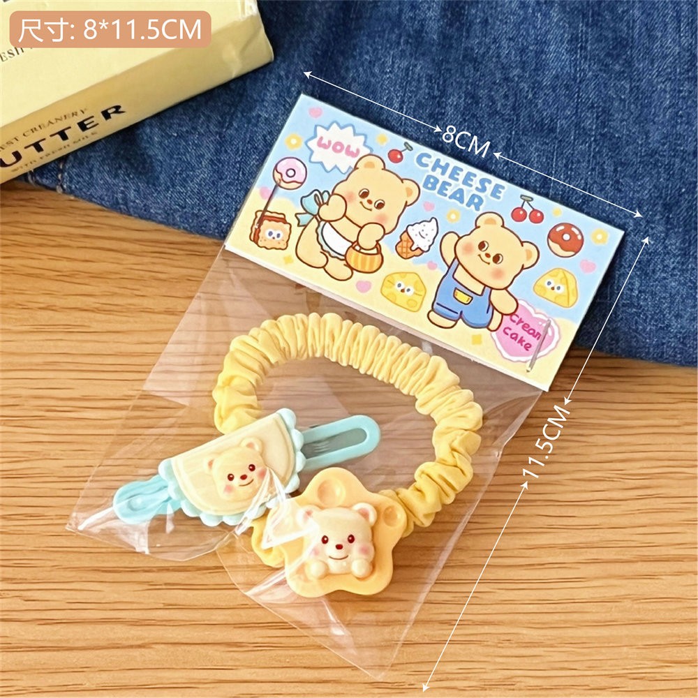 Set chun + kẹp tóc Cheese bear (2c)