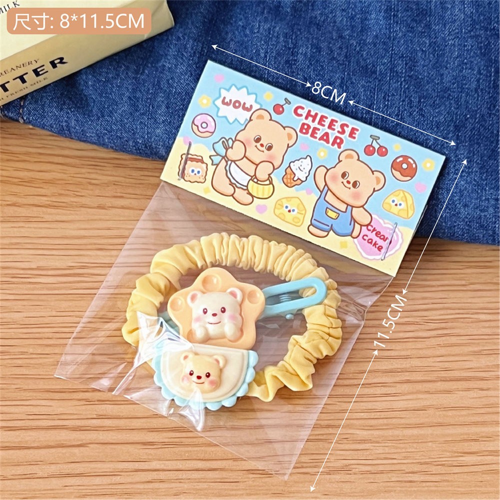 Set chun + kẹp tóc Cheese bear (2c)