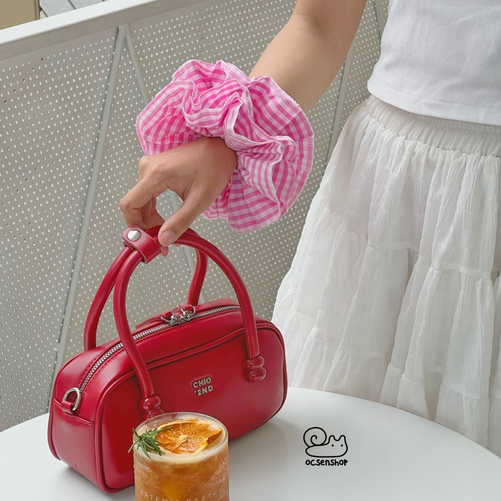 Scrunchie kẻ ô 4 lớp (18cm)