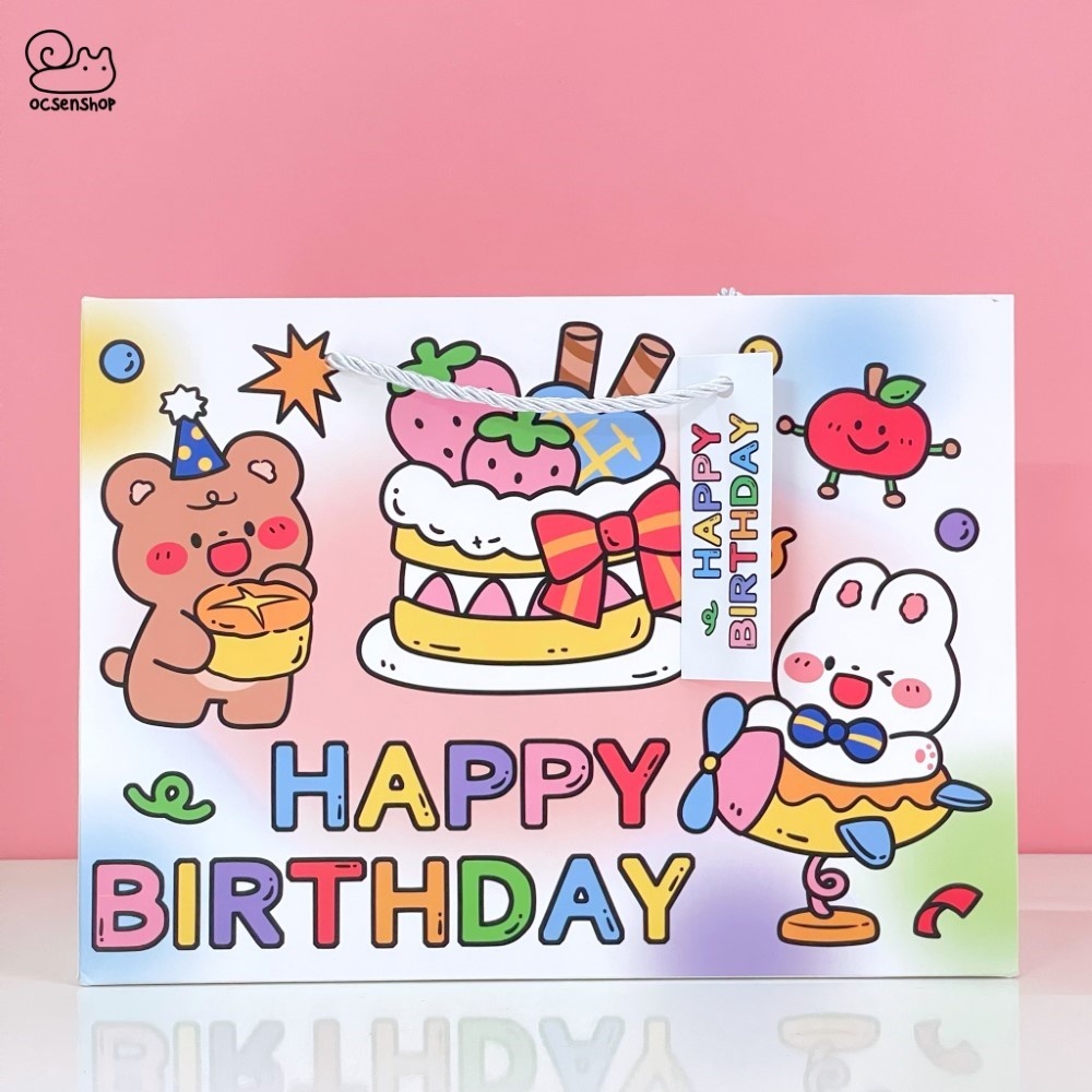 Túi quà Động vật Happy birthday (26x10x19cm)