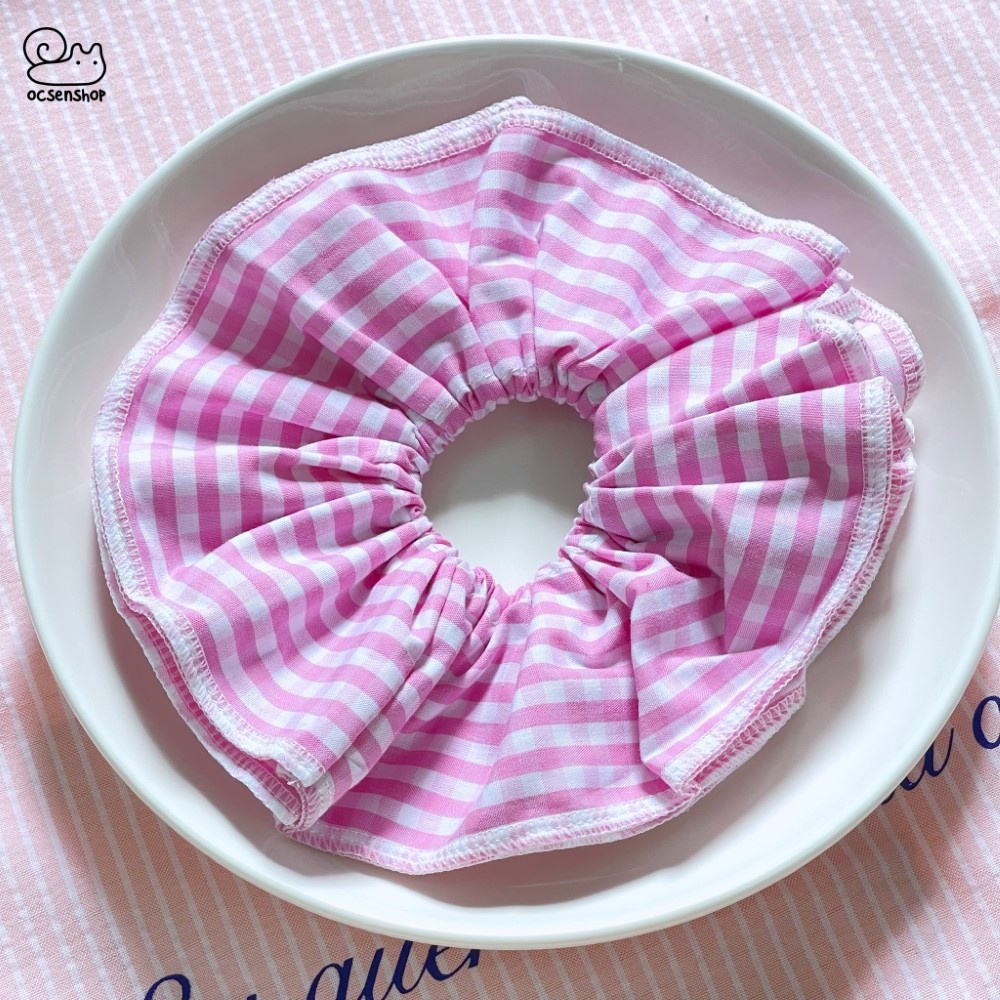 Scrunchie kẻ ô 4 lớp (18cm)