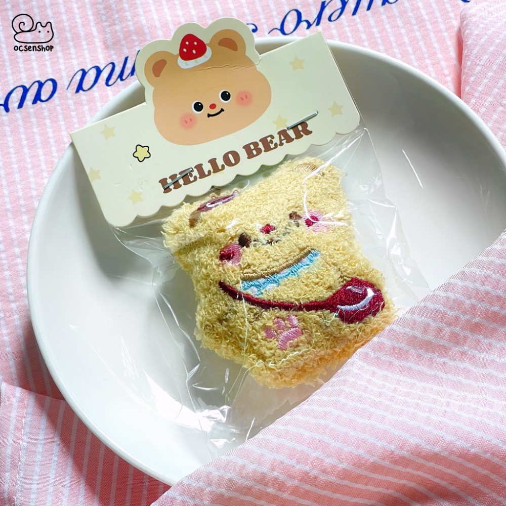 Pin cài áo bông Cheese bear