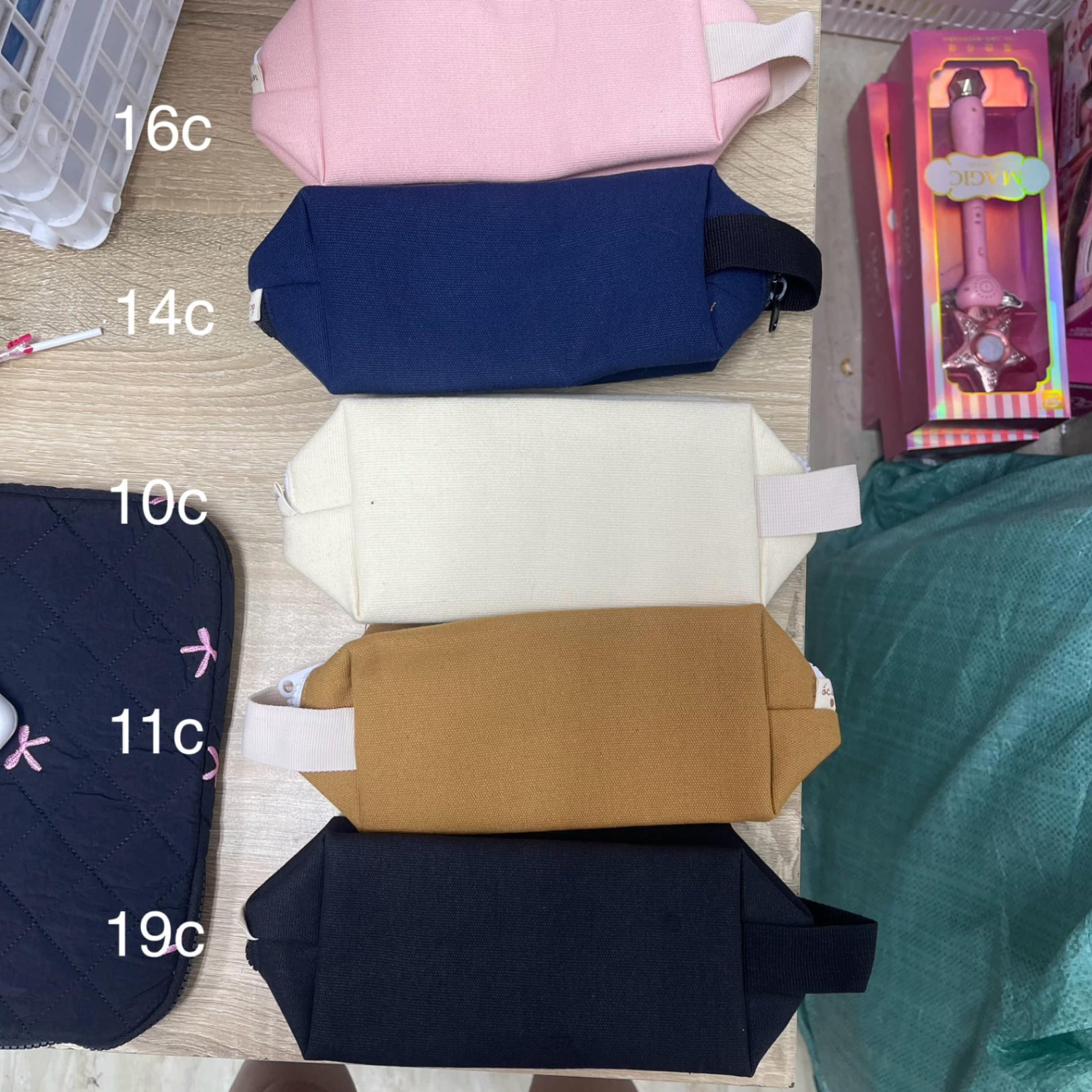 Túi bút vải trơn màu Ốc sên