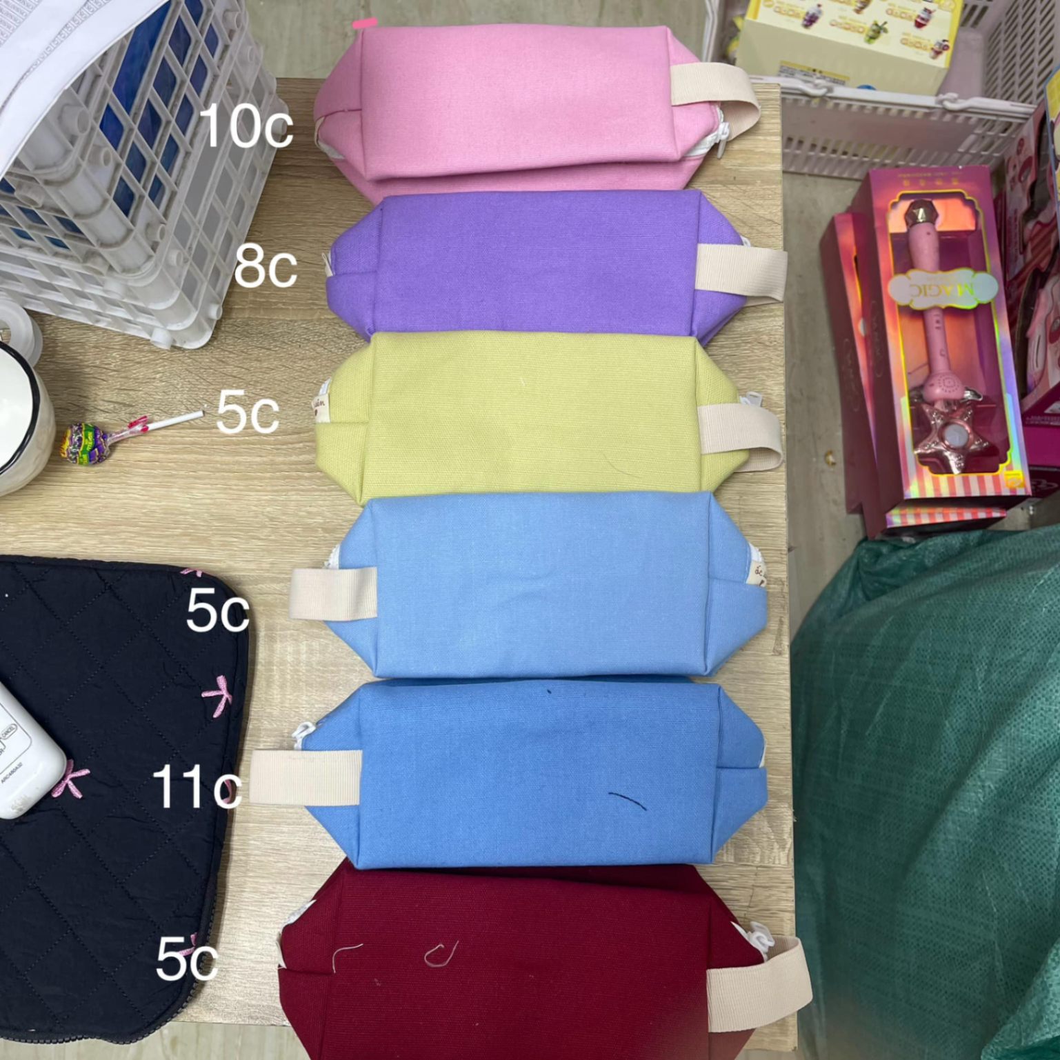 Túi bút vải trơn màu Ốc sên