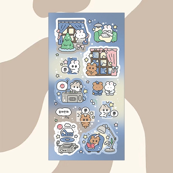 Sticker Động vật cartoon (7.5x15cm)