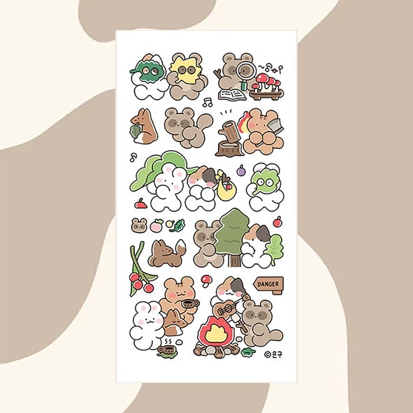 Sticker Động vật cartoon (7.5x15cm)