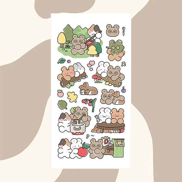 Sticker Động vật cartoon (7.5x15cm)