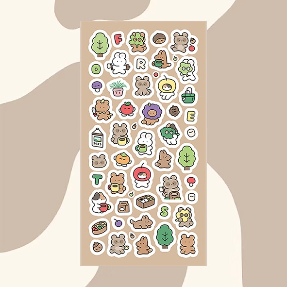 Sticker Động vật cartoon (7.5x15cm)