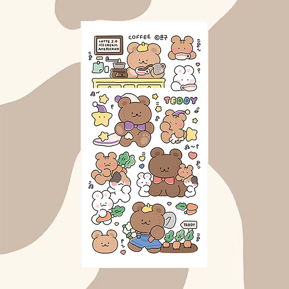 Sticker Động vật cartoon (7.5x15cm)