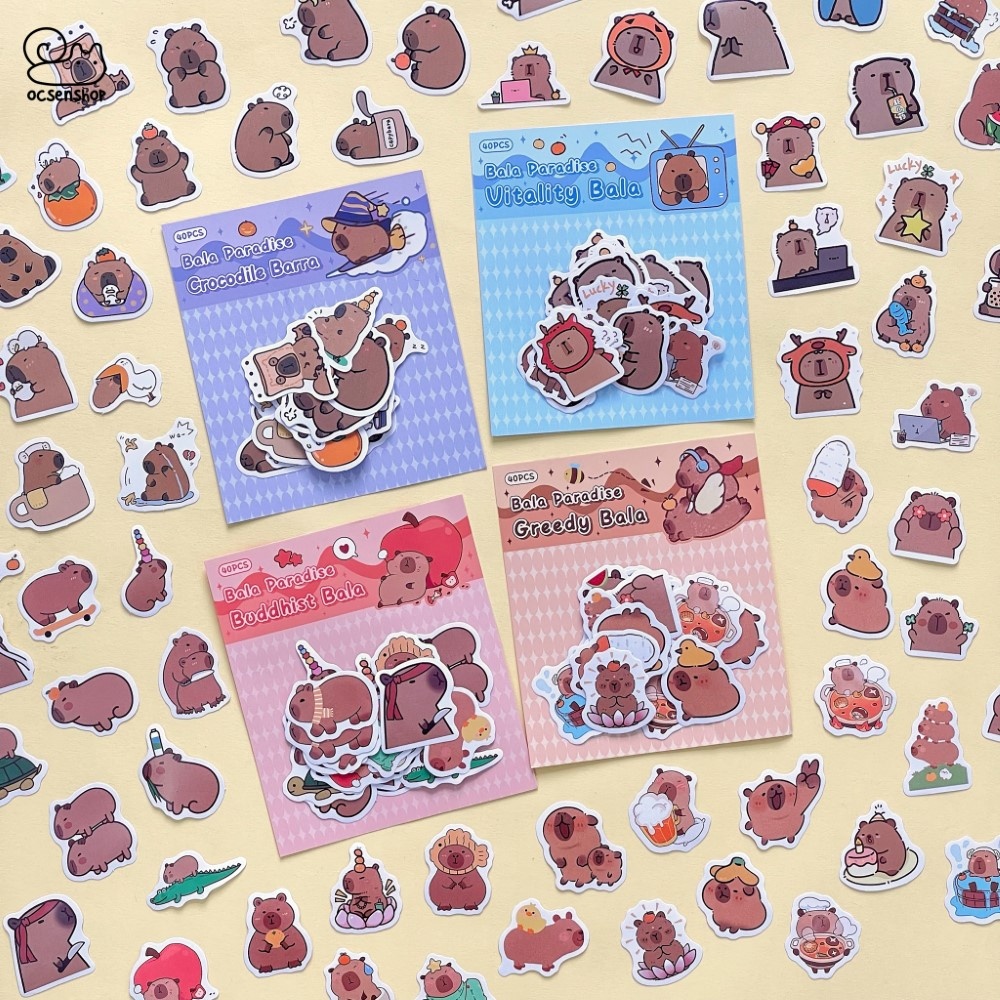 Sticker goi Capybara (11,5x10cm)(40pcs)