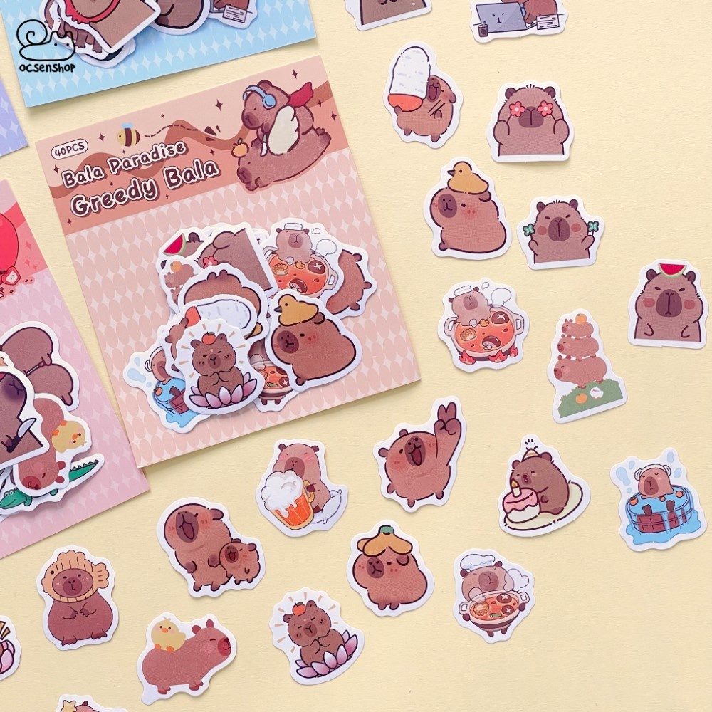 Sticker gói Capybara (11,5x10cm)(40pcs)