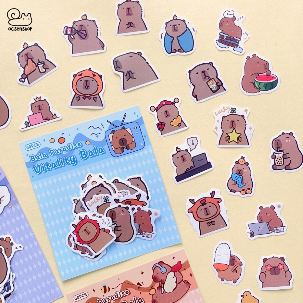 Sticker gói Capybara (11,5x10cm)(40pcs)