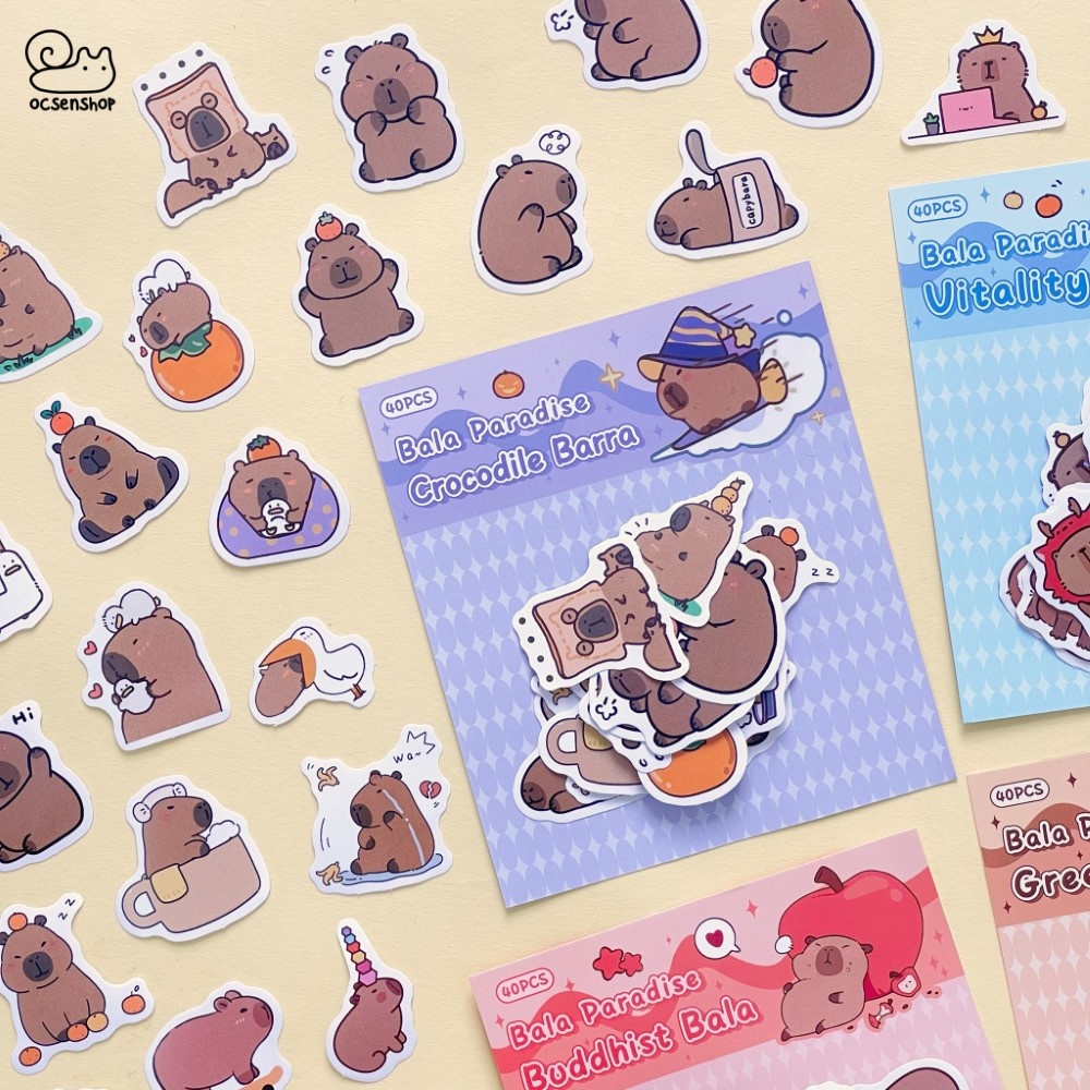 Sticker gói Capybara (11,5x10cm)(40pcs)