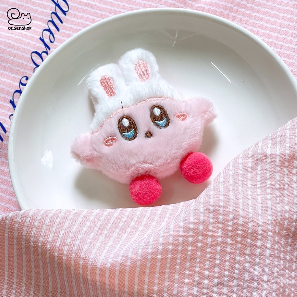 Móc khóa bông Kirby má hồng
