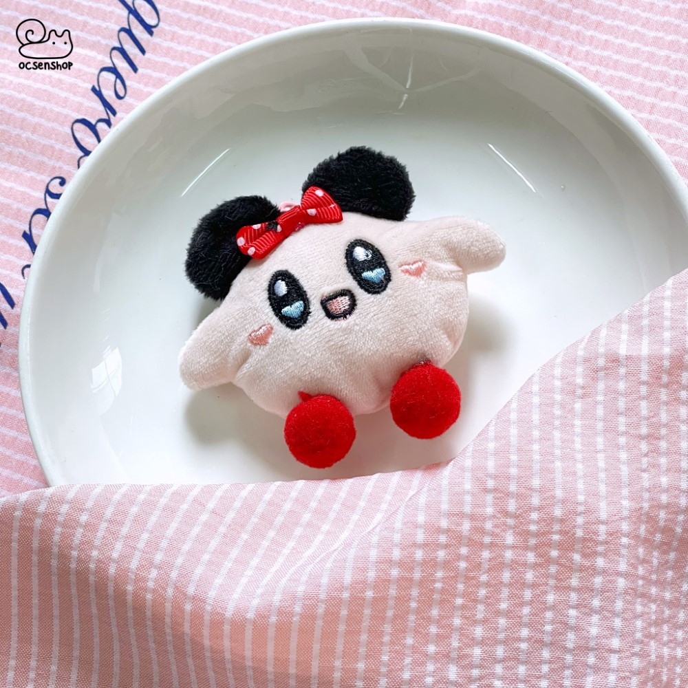 Móc khóa bông Kirby má hồng