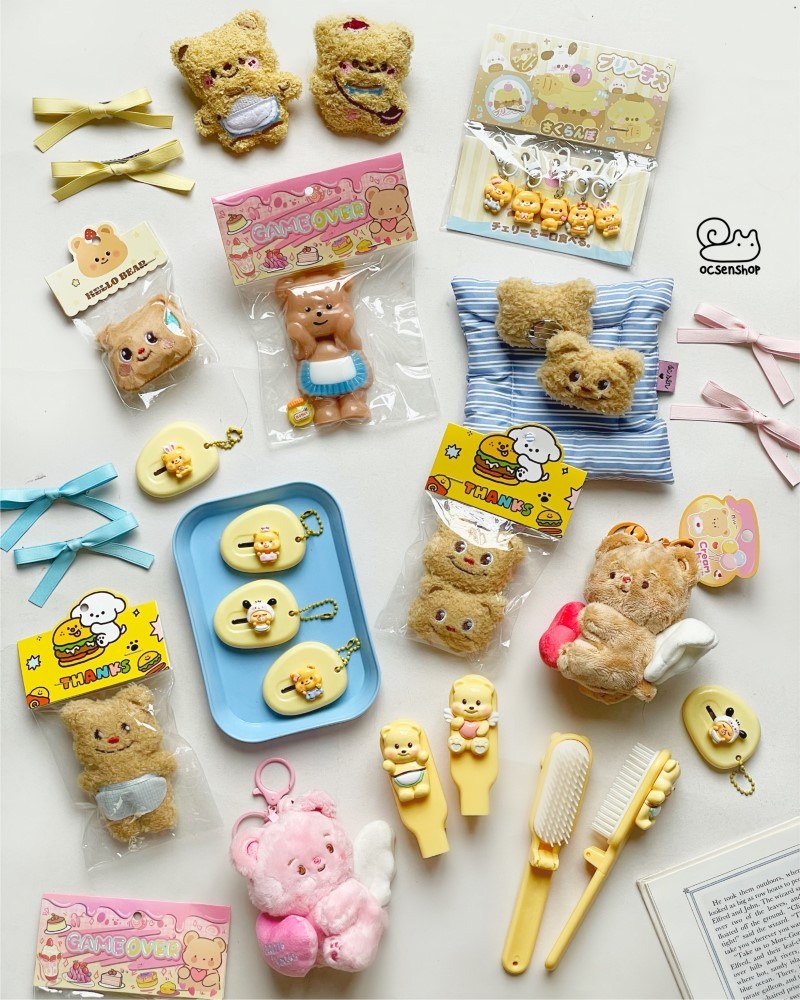 Pin cài áo bông Cheese bear