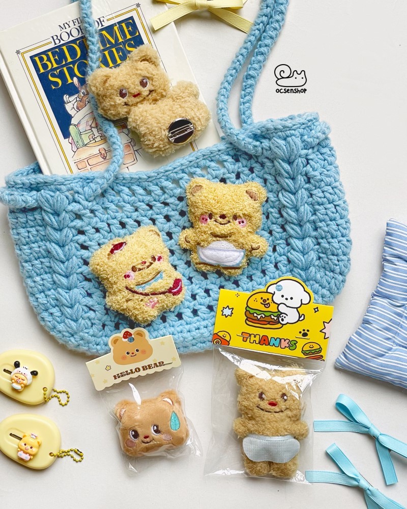 Pin cài áo bông Cheese bear