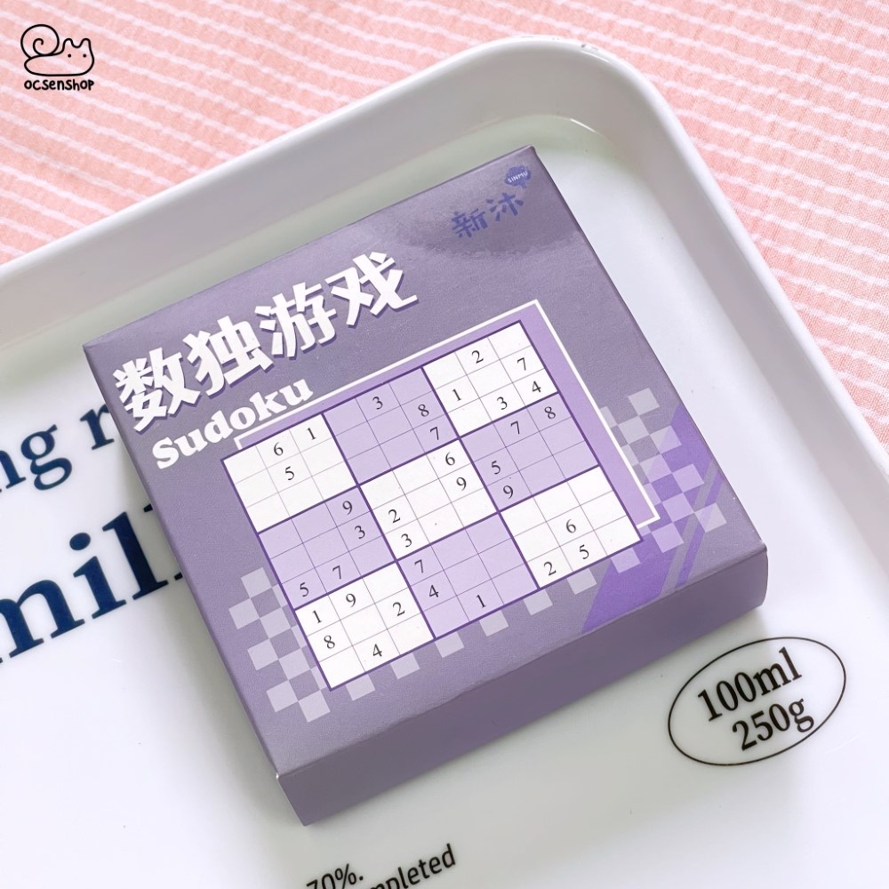 Hộp giấy Sudoku trơn màu (9x9cm) (45 tờ)