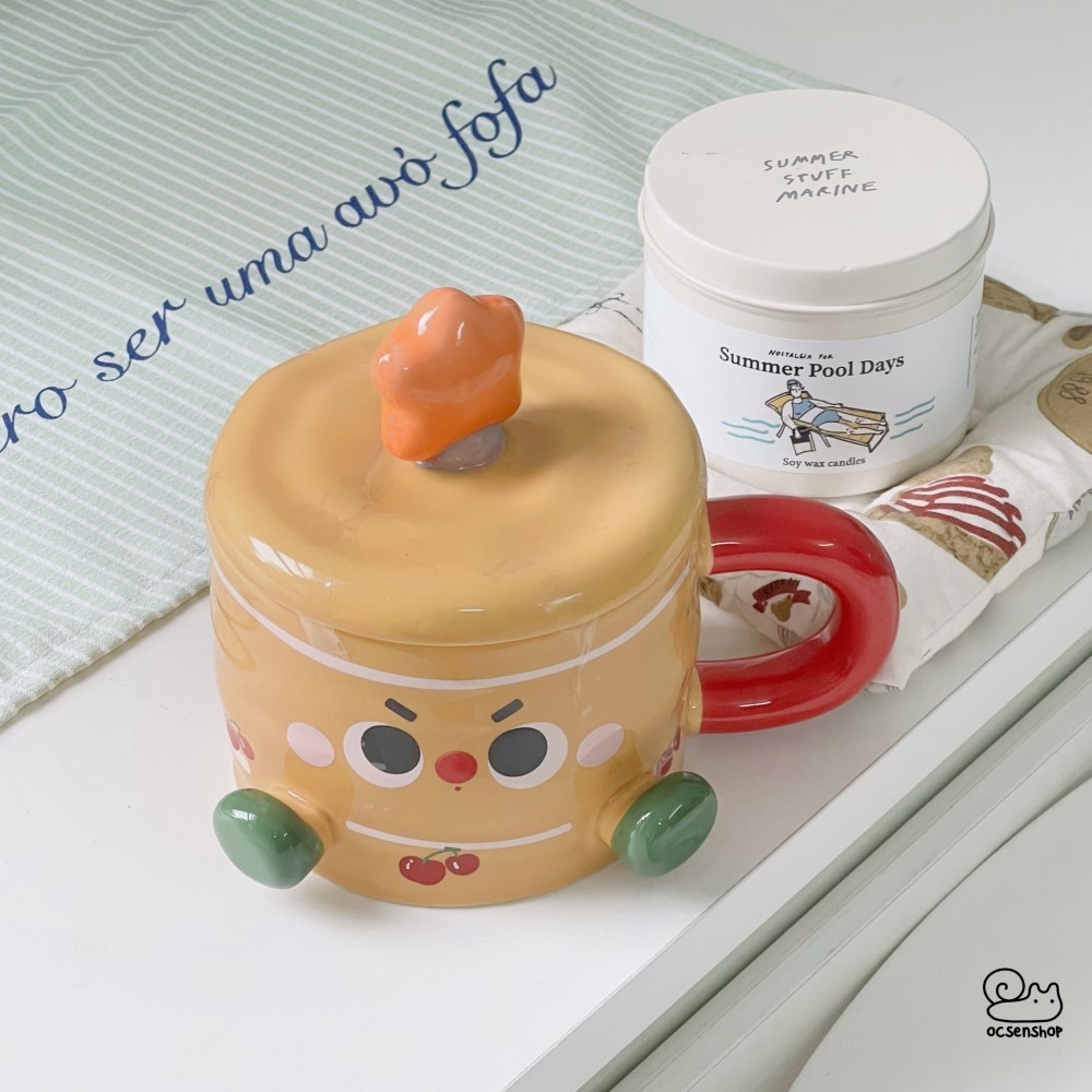 Cốc sứ Cute things quai màu (300ml)