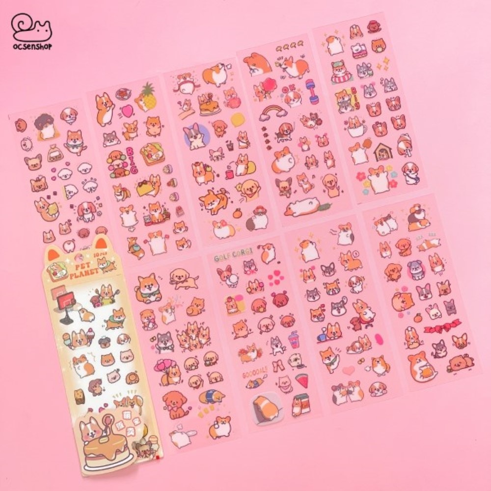 Set sticker Pet Planet (10 tấm)