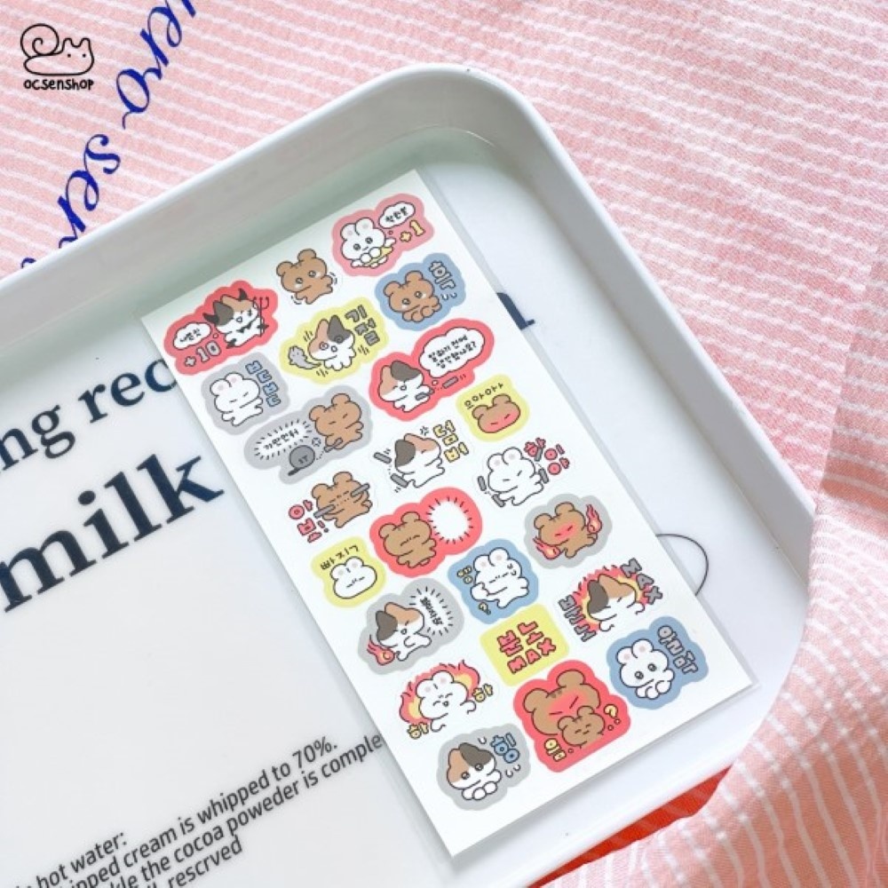 Sticker Động vật cartoon (7.5x15cm)