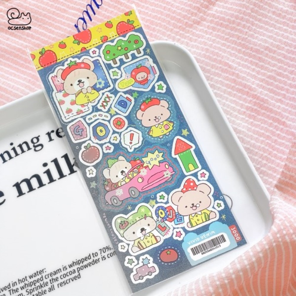 Sticker Động vật denim (8,7x20cm)