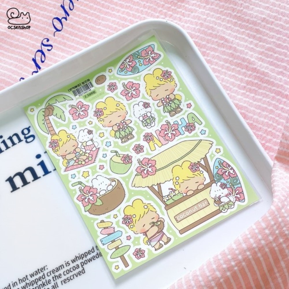 Sticker Em bé thỏ tóc vàng (11x14,5cm)